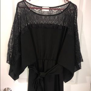 Black dress with lace sleeves